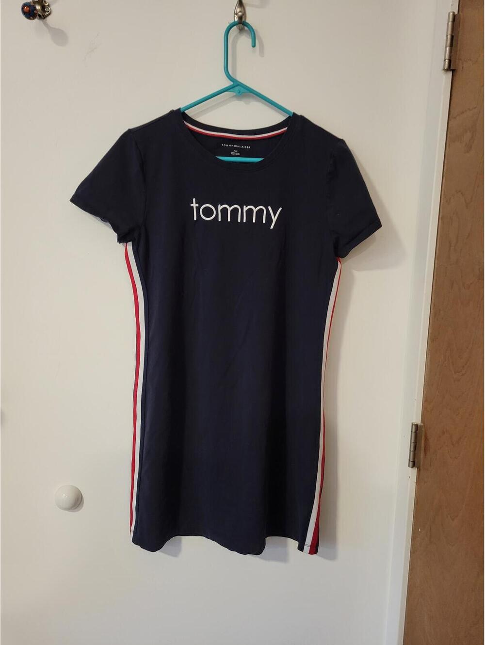 Tommy Hilfiger Navy Blue Cotton Stretch T-Shirt Dress